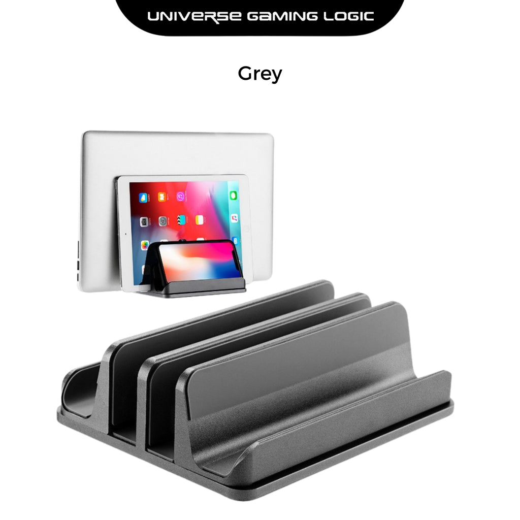 UGL Aluminum Vertical Laptop Stand – 2-in-1 Adjustable Dock