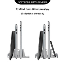 Load image into Gallery viewer, UGL Aluminum Vertical Laptop Stand – 2-in-1 Adjustable Dock
