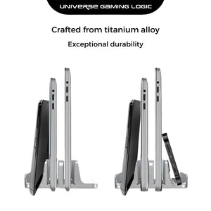 UGL Aluminum Vertical Laptop Stand – 2-in-1 Adjustable Dock